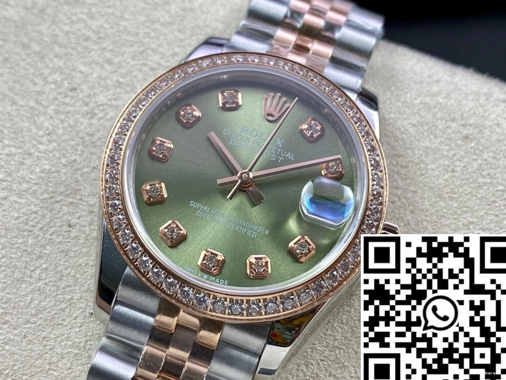 Diamond-set Dial 31MM Rolex Green EW Factory Datejust 0303